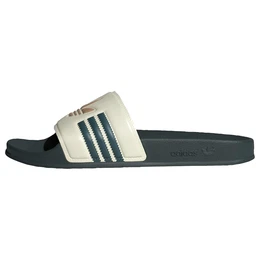 Pantolette 'Adilette' camel / dunkelgrn / wei