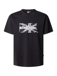 T-Shirt graumeliert / schwarz / wei