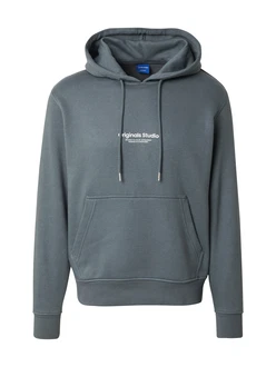 JACK & JONES Sweatshirt JORVesterbro grau / weiß JACK & JONES Sweatshirt JORVesterbro grau / weiß