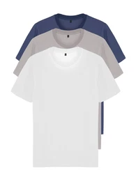 T-Shirt blau / grau / wei