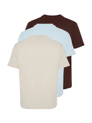 Trendyol T-Shirt beige/pastellblau/schoko