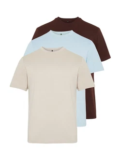 Trendyol T-Shirt beige/pastellblau/schoko