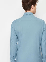 Trendyol Hemd Langarmhemd (1-tlg) blau