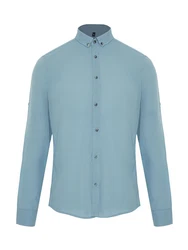 Trendyol Hemd Langarmhemd (1-tlg) blau