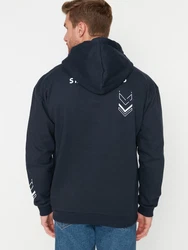 Trendyol Sweatshirt Text Printed dunkelblau/weiß