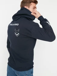 Trendyol Sweatshirt Text Printed dunkelblau/weiß