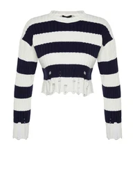 Svetr béžová / tmavě modrá