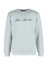Sweatshirt graumeliert / schwarz