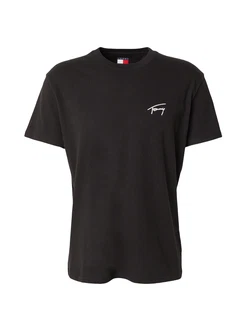Tommy Jeans T-Shirt TJM REG SIGNATURE TEE EXT schwarz/weiß