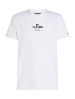 TOMMY HILFIGER T-Shirt marineblau/cranberry/weiß