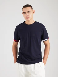 TOMMY HILFIGER T-Shirt navy / blutrot / weiß