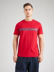 TOMMY HILFIGER T-Shirt basaltgrau/rot/weiß