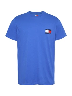 Tommy Jeans T-Shirt 'ESSENTIAL' azur/dunkelblau/rot/weiß