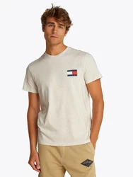 Tommy Jeans T-Shirt 'ESSENTIAL' beigemeliert/marine/rot/weiß