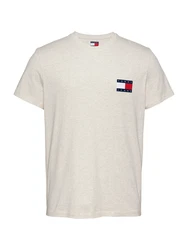 Tommy Jeans T-Shirt 'ESSENTIAL' beigemeliert/marine/rot/weiß