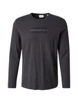s.Oliver Langarmshirt Logo-Print Stickerei graumeliert/schwarz