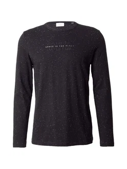 s.Oliver Langarmshirt Logo-Print Stickerei Schwarz/Silber/Dunkelgrau/Schwarz/Silber/Dunkelgrau/Schwarz/Silber/Dunkelgrau