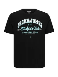 Jack & Jones Plus T-Shirt pastellblau/schwarz/weiß