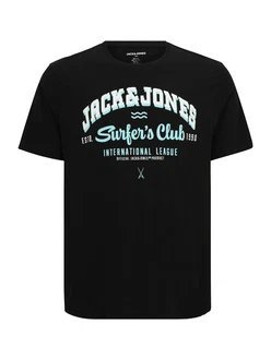 Jack & Jones Plus T-Shirt pastellblau/schwarz/weiß