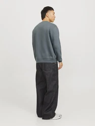 JACK & JONES Sweatshirt 'JORVesterbro' dunkelgrau/weiß
