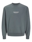 JACK & JONES Sweatshirt 'JORVesterbro' dunkelgrau/weiß