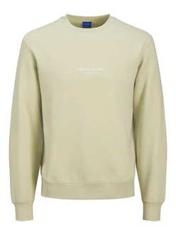 JACK & JONES Sweatshirt 'JORVesterbro' pastellgrün/weiß JACK & JONES Sweatshirt 'JORVesterbro' pastellgrün/weiß
