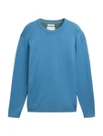 TOM TAILOR Strickpullover Basic Crewneck Knit blau