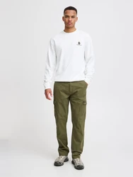 BLEND Sweatshirt 'Brody' oliv/schwarz/weiß