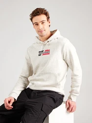 JACK & JONES Sweatshirt 'JJECorp' beigemeliert/navy/knallrot