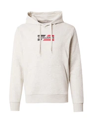 JACK & JONES Sweatshirt 'JJECorp' beigemeliert/navy/knallrot