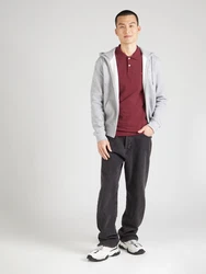 GUESS JEANS Sweatjacke marine / graumeliert / rot / weiß