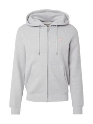 GUESS JEANS Sweatjacke marine / graumeliert / rot / weiß