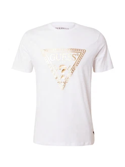 GUESS T-Shirt gold / weiß GUESS T-Shirt gold / weiß