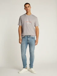Calvin Klein Jeans T-Shirt grau/hellgrau/orange