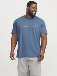 Jack & Jones Plus T-Shirt 'JJESTAR' cyanblau/weiß