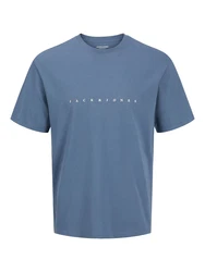 Jack & Jones Plus T-Shirt 'JJESTAR' cyanblau/weiß