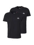 Alpha Industries Rundhalsshirt Basic T Small Logo 2 Pack schwarz/weiß