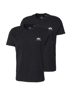 Alpha Industries Rundhalsshirt Basic T Small Logo 2 Pack schwarz/weiß Alpha Industries Rundhalsshirt Basic T Small Logo 2 Pack schwarz/weiß