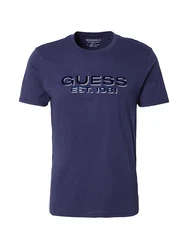GUESS T-Shirt saphir/schwarz/weiß