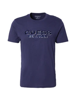 GUESS T-Shirt saphir/schwarz/weiß