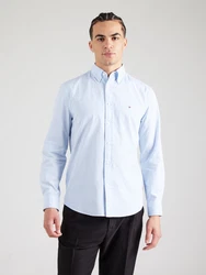 TOMMY HILFIGER Hemd FLEX POPLIN CLASSIC STP RF SHIRT blau/pastellblau
