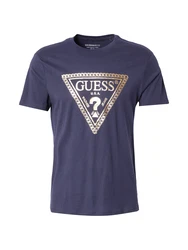 GUESS T-Shirt marineblau/gold