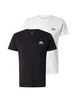 Alpha Industries Rundhalsshirt Basic T Small Logo 2 Pack schwarz/weiß
