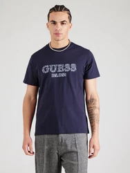 GUESS T-Shirt taubenblau/dunkelblau/weiß