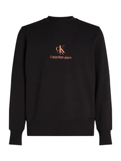 Calvin Klein Jeans Sweatshirt basaltgrau/koralle/schwarz