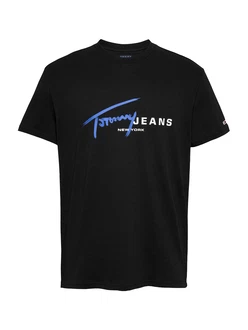 Tommy Jeans T-Shirt royalblau/schwarz/weiß