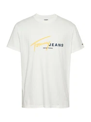 Tommy Jeans T-Shirt navy / gelb / weiß