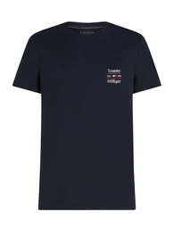 T-Shirt navy / rot / wei