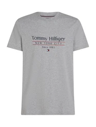 TOMMY HILFIGER T-Shirt marine/graumeliert/dunkelrot