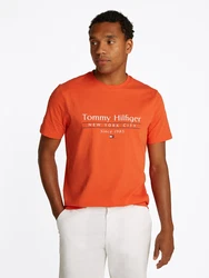 TOMMY HILFIGER T-Shirt navy / orange / rot / weiß